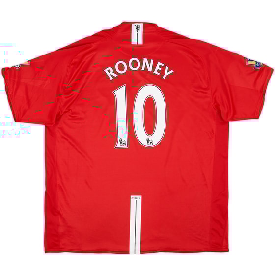 2007-09 Manchester United Home Shirt Rooney #10 (3XL)