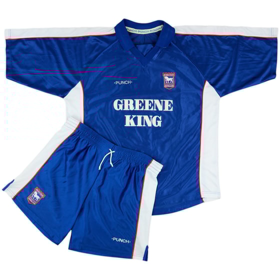 1999-01 Ipswich Home Shirt and Shorts - 8/10 - (XL)