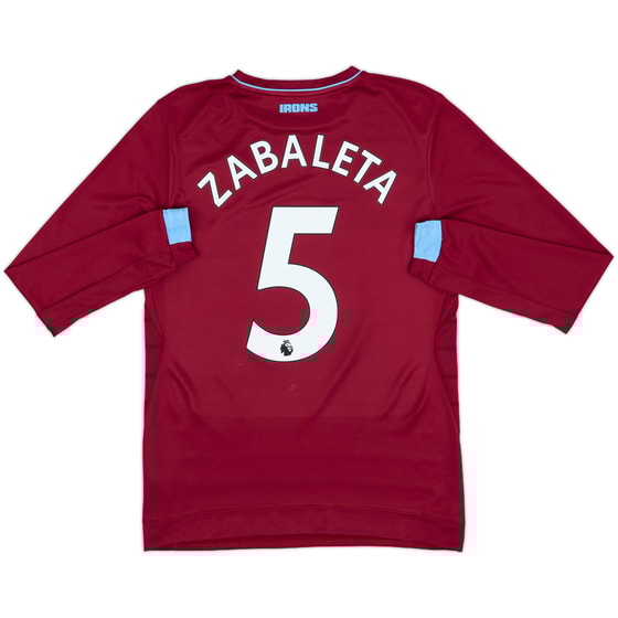 2018-19 West Ham Home L/S Shirt Zabaleta #5 - 7/10 - (S)