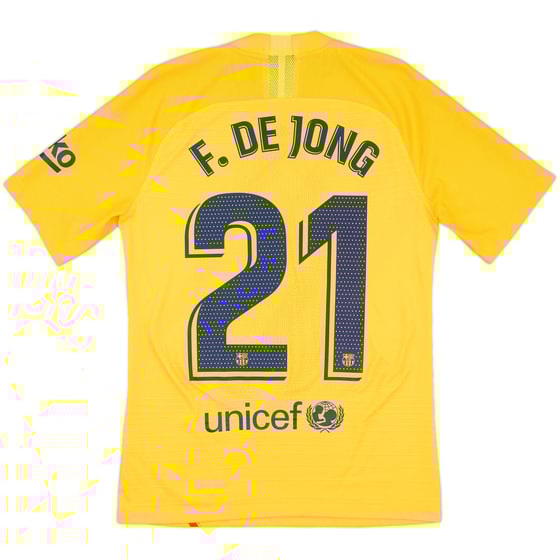 2019-20 Barcelona Authentic 'Senyera' Fourth Shirt F. de Jong #21 - 8/10 - (S)