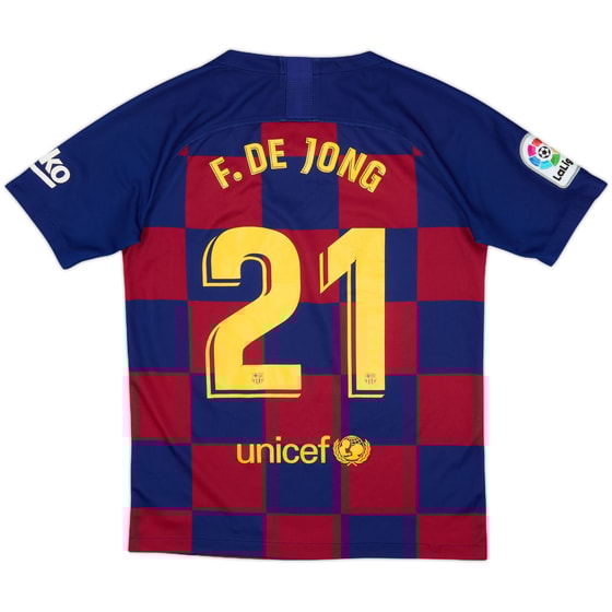 2019-20 Barcelona Home Shirt F . De Jong #21 - 6/10 - (L.Boys)