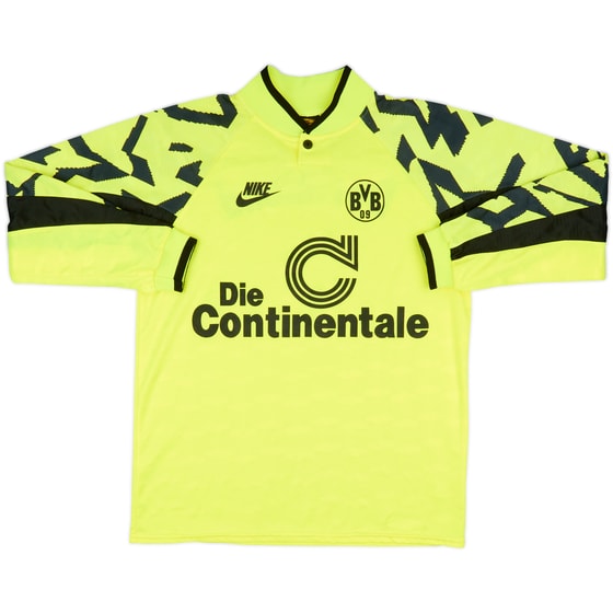 1991-92 Borussia Dortmund Home L/S Shirt - 9/10 - (M)