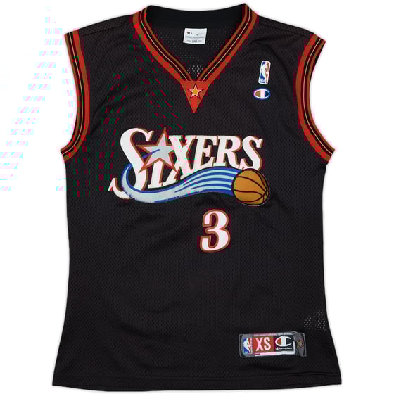 2000-06 Philadelphia 76ers Iverson #3 Champion Authentic Away Jersey - 5/10 - (XS)