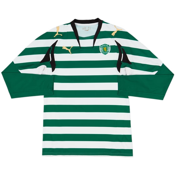 2007-08 Sporting CP Home L/S Shirt - 8/10 - (M)