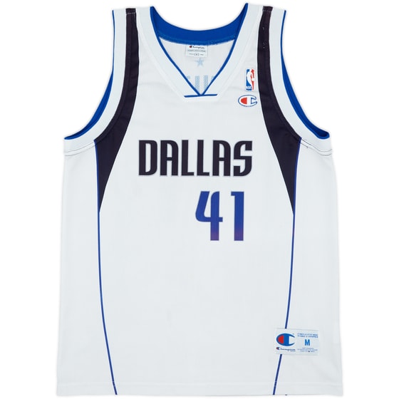 2001-10 Dallas Mavericks Nowitzki #41 Champion Home Jersey - 7/10 - (M)
