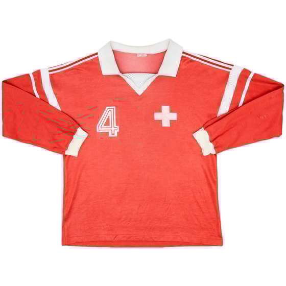 1988-90 Switzerland Match Issue Home L/S Shirt #4