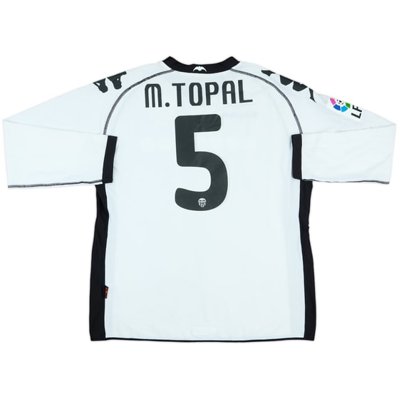 2010-11 Valencia Player Issue Home L/S Shirt M.Topal #5