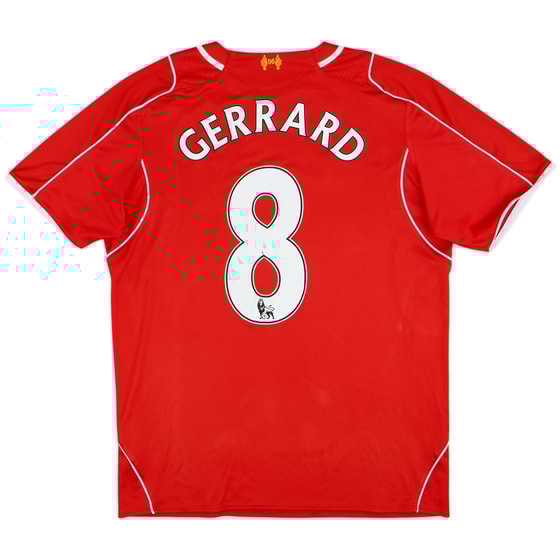 2014-15 Liverpool Home Shirt Gerrard #8 - 5/10 - (L)