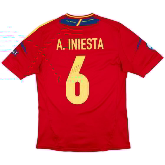 2011-12 Spain Home Shirt A.Iniesta #6 - 6/10 - (S)