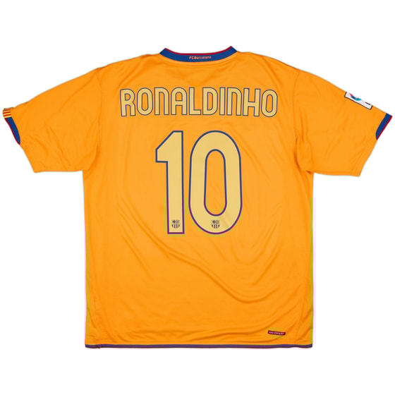 2006-08 Barcelona Away Shirt Ronaldinho #10 - 8/10 - (L)