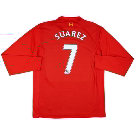 2012-13 Liverpool Home L/S Shirt Suarez #7 - 10/10 - (L)