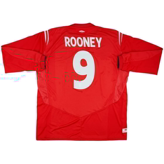 2004-06 England Away L/S Shirt Rooney #9 - 8/10 - (XXL)