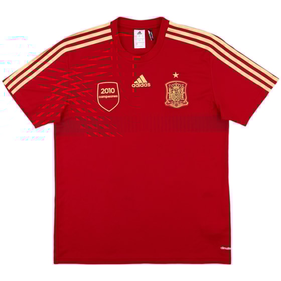 2013-14 Spain '2010 Campeones' adidas Training Shirt - 7/10 - (M)