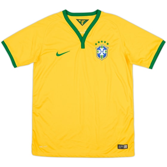 2014-15 Brazil Home Shirt - 8/10 - (L.Boys)