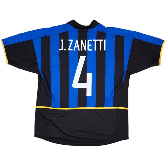 2002-03 Inter Milan Home Shirt J.Zanetti #4 - 10/10 - (XL)