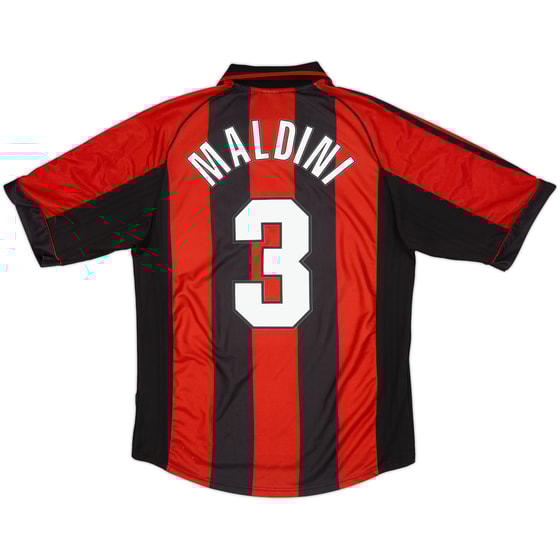 1998-00 AC Milan Home Shirt Maldini #3 - 8/10 - (M)