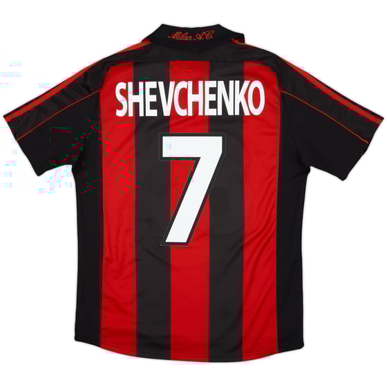 2000-02 AC Milan Home Shirt Shevchenko #7 - 10/10 - (XL.Boys)