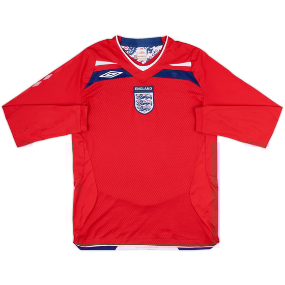 2008-10 England Away L/S Shirt - 4/10 - (S)