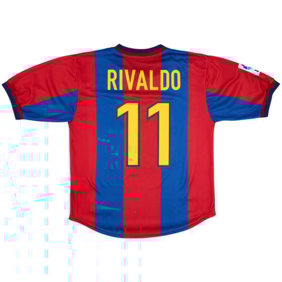 2000-01 Barcelona Basic Home Shirt Rivaldo #10 - 8/10 - (M)