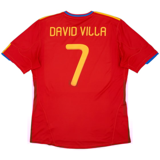 2009-10 Spain Home Shirt David Villa #7 - 7/10 - (XL)