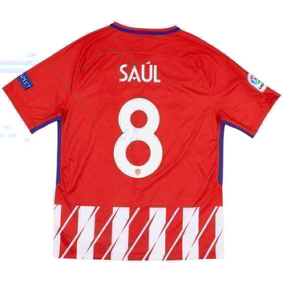 2017-18 Atletico Madrid Home Shirt Saul #8 - 6/10 - (L)