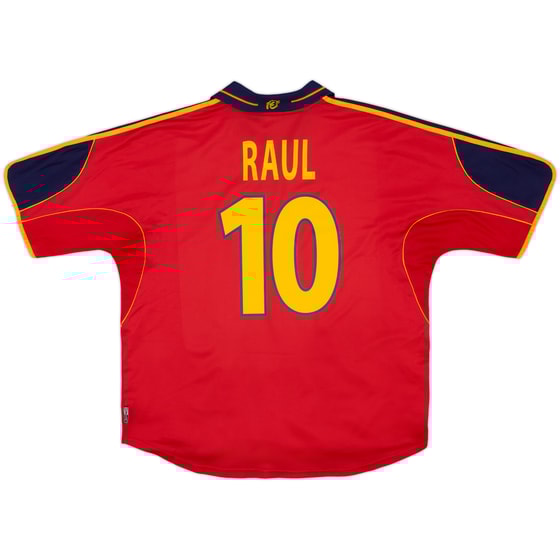 1999-02 Spain Home Shirt Raul #10 - 8/10 - (XL)