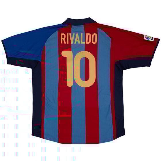 2001-02 Barcelona Home Shirt Rivaldo #10 - 6/10 - (L)