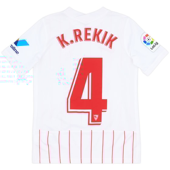 2021-22 Sevilla Home Shirt K.Rekik #4 - 10/10 - (L.Boys)