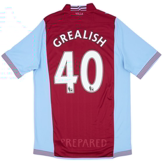2013-14 Aston Villa Home Shirt Grealish #40 (L)