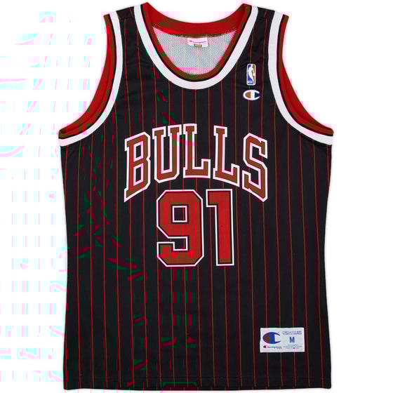 1995-97 Chicago Bulls Rodman #91 Champion Alternate Jersey - 9/10 - (M)