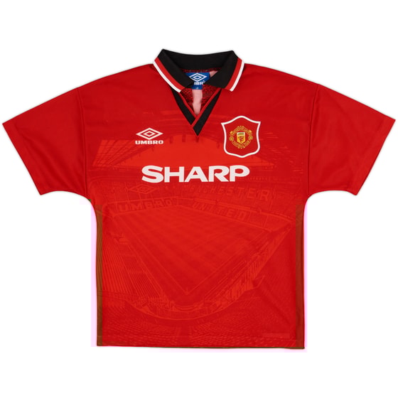 1994-96 Manchester United Home Shirt - 8/10 - (L.Boys)