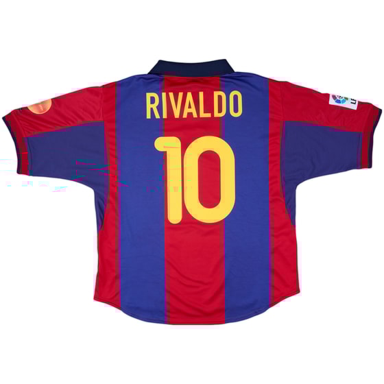 2000-01 Barcelona Home Shirt Rivaldo #10 - 7/10 - (L)