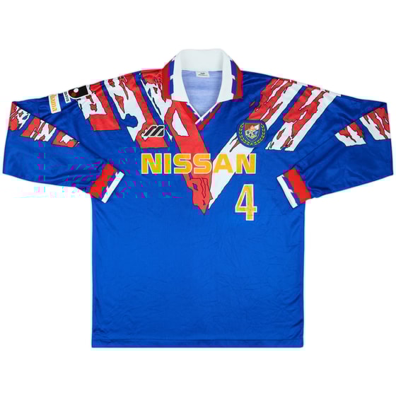 1993 Yokohama Marinos Match Issue Home L/S Shirt #4