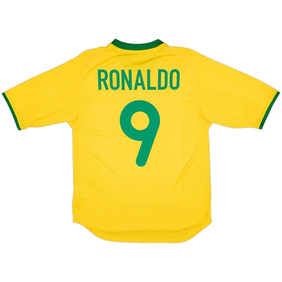 2000-02 Brazil Home Shirt Ronaldo #9 - 8/10 - (S)