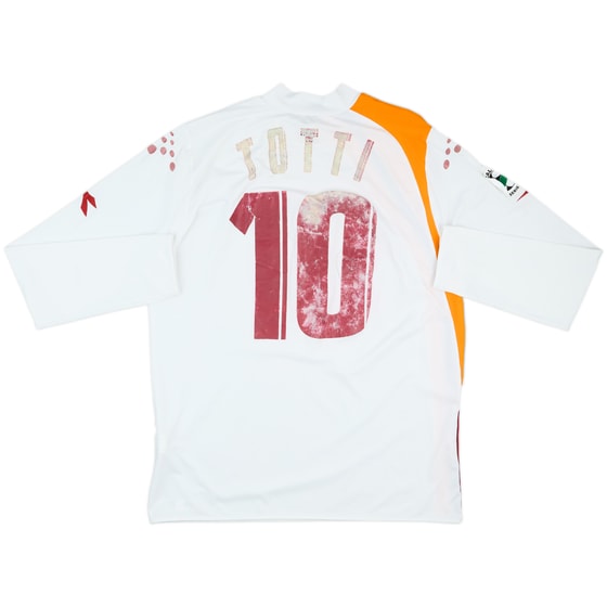 2005-06 Roma Away L/S Shirt Totti #10 - 4/10 - (XL)