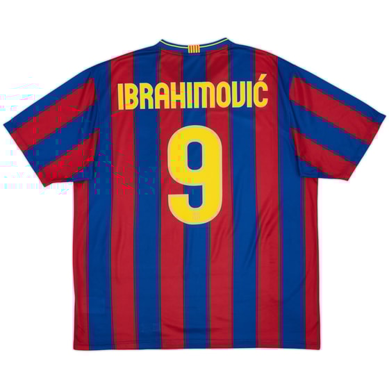 2009-10 Barcelona Basic Home Shirt Ibrahimovic #9 - 7/10 - (XL)
