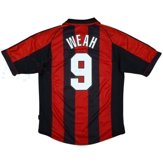 1998-00 AC Milan Home Shirt Weah #9 - 9/10 - (L)