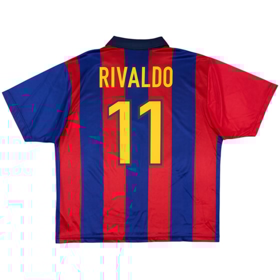 1998-00 Barcelona Basic Home Shirt Rivaldo #11 - 8/10 - (L)