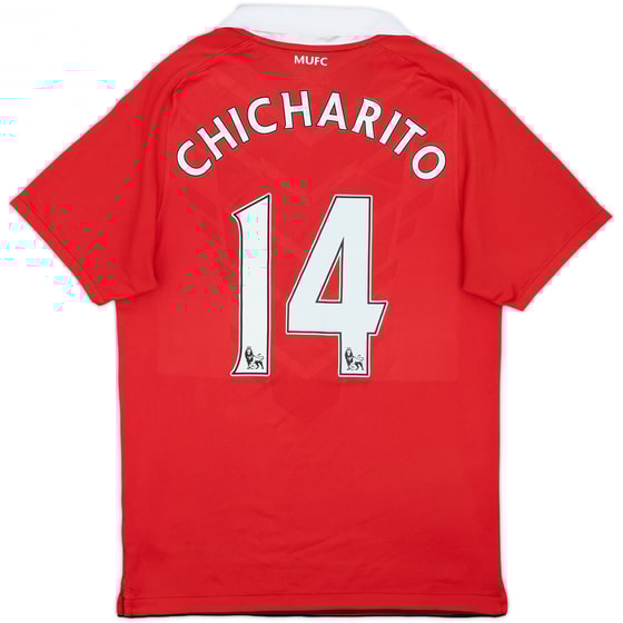 2010-11 Manchester United Home Shirt Chicharito #14 - 7/10 - (S)