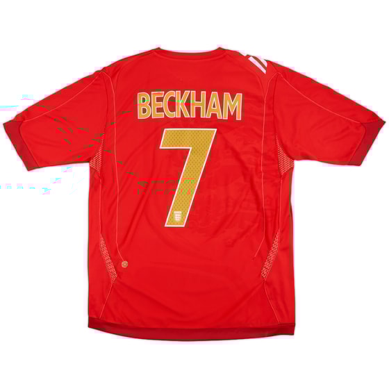 2006-08 England Away Shirt Beckham #7 - 8/10 - (L)