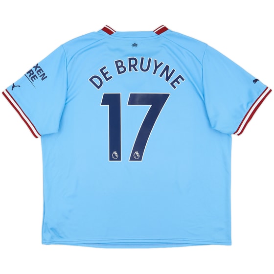 2022-23 Manchester City Home Shirt De Bruyne #17 - 8/10 - (XXL)