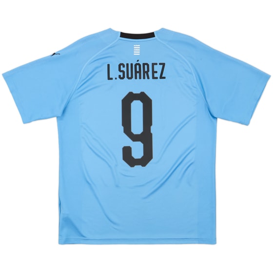 2018-19 Uruguay Home Shirt Suarez #9 - 8/10 - (L)