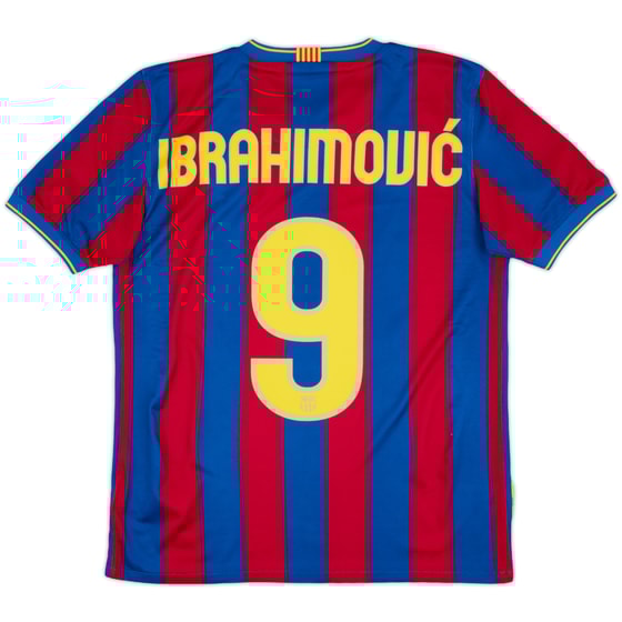 2009-10 Barcelona Home Shirt Ibrahimovic #9 - 9/10 - (XL.Boys)