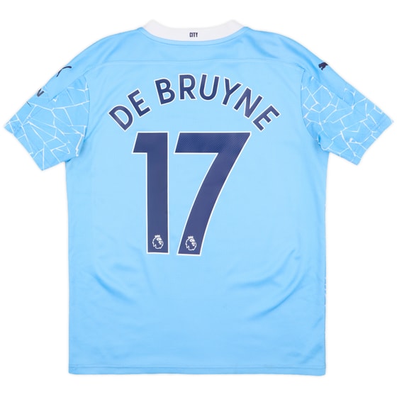 2020-21 Manchester City Home Shirt De Bruyne #17 - 7/10 - (XL.Boys)