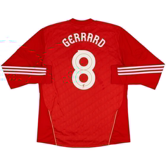 2010-12 Liverpool Home L/S Shirt Gerrard #8 - 5/10 - (XL)