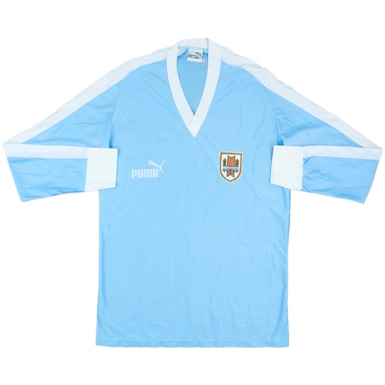 1990 Uruguay Match Issue Home L/S Shirt #18