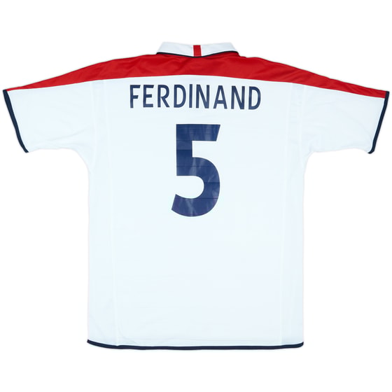 2003 England Match Issue Home Shirt Ferdinand #5 (v Turkey)
