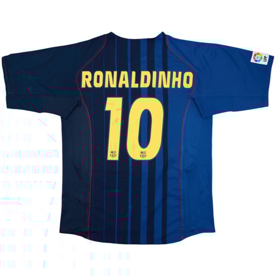 2004-05 Barcelona Away Shirt Ronaldinho #10 - 9/10 - (XL)