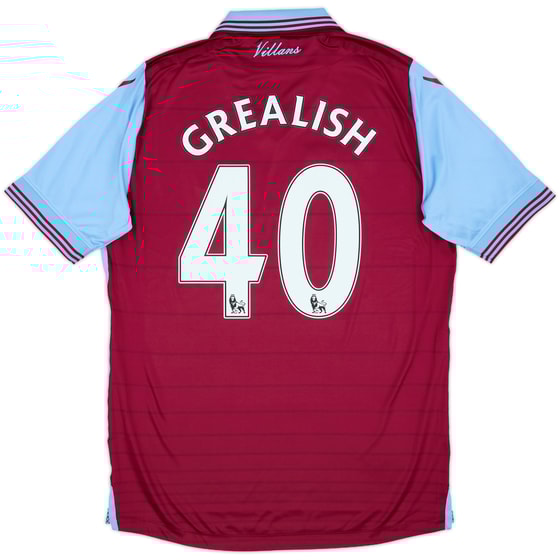 2015-16 Aston Villa Home Shirt Grealish #40 - 7/10 - (M)