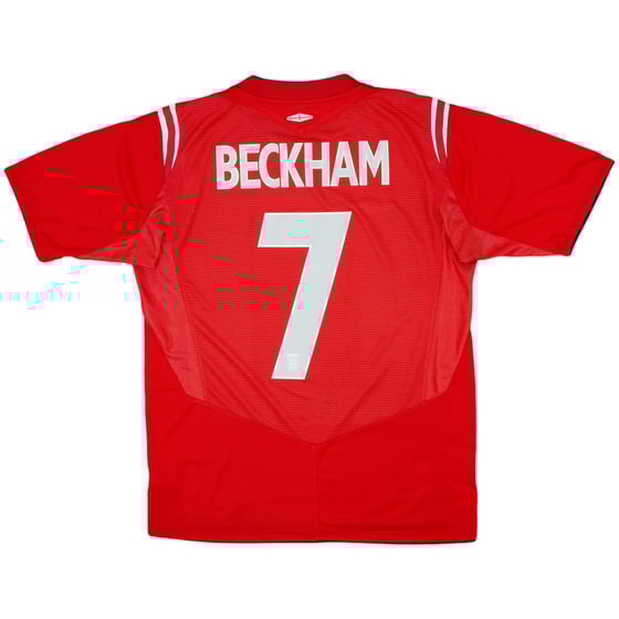 2006-08 England Away Shirt Beckham #7 - 8/10 - (M)